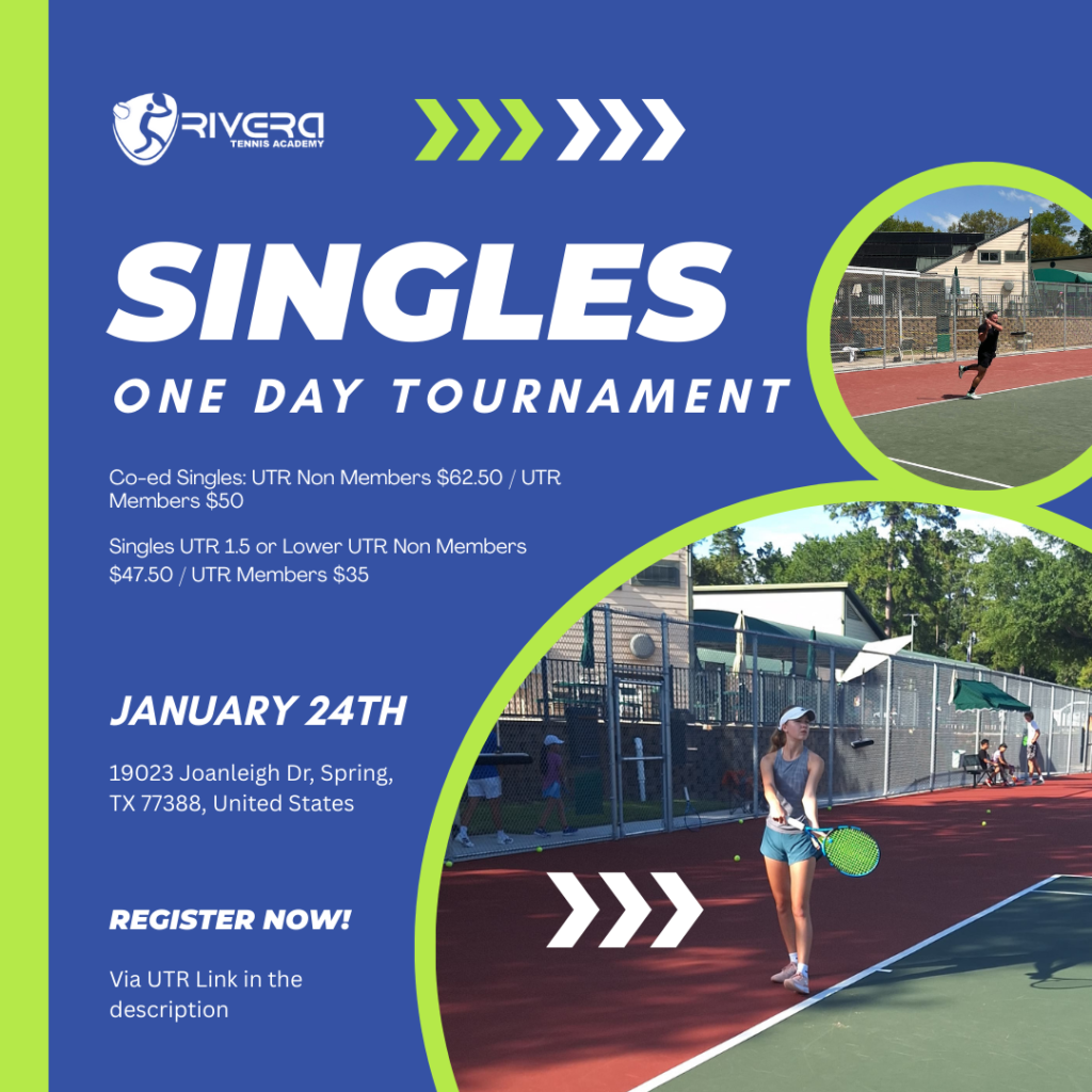 Rivera Tennis Academy Announces Singles Tournament for Players of All Skill Levels